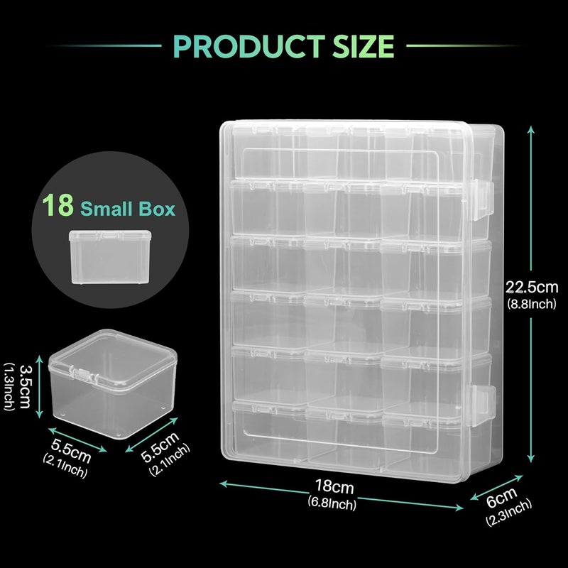 KISLANE Plastic Storage for 210 Dice, Dice Display Case With 18 Boxes Each Holding up to 12 Dices, Dice Case for DnD Dice Great for Dice Collectors or RPG D&D Games (2-Pack Transparent) - Image 2